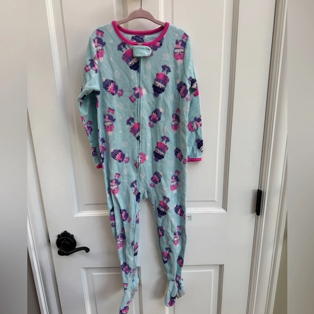 Carter's 5T Blue Snowflake Winter Penguin Footie Fleece Pajamas